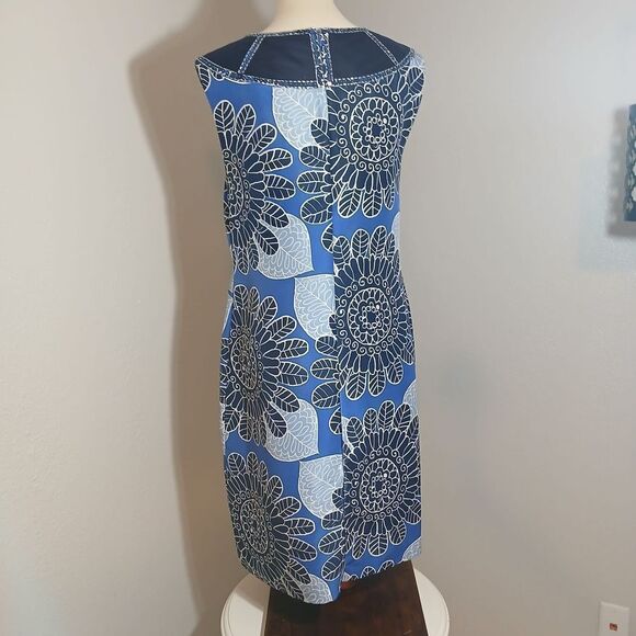 Tory Burch Blue Sheath Midi Dress Size 12 - Picture 5 of 14
